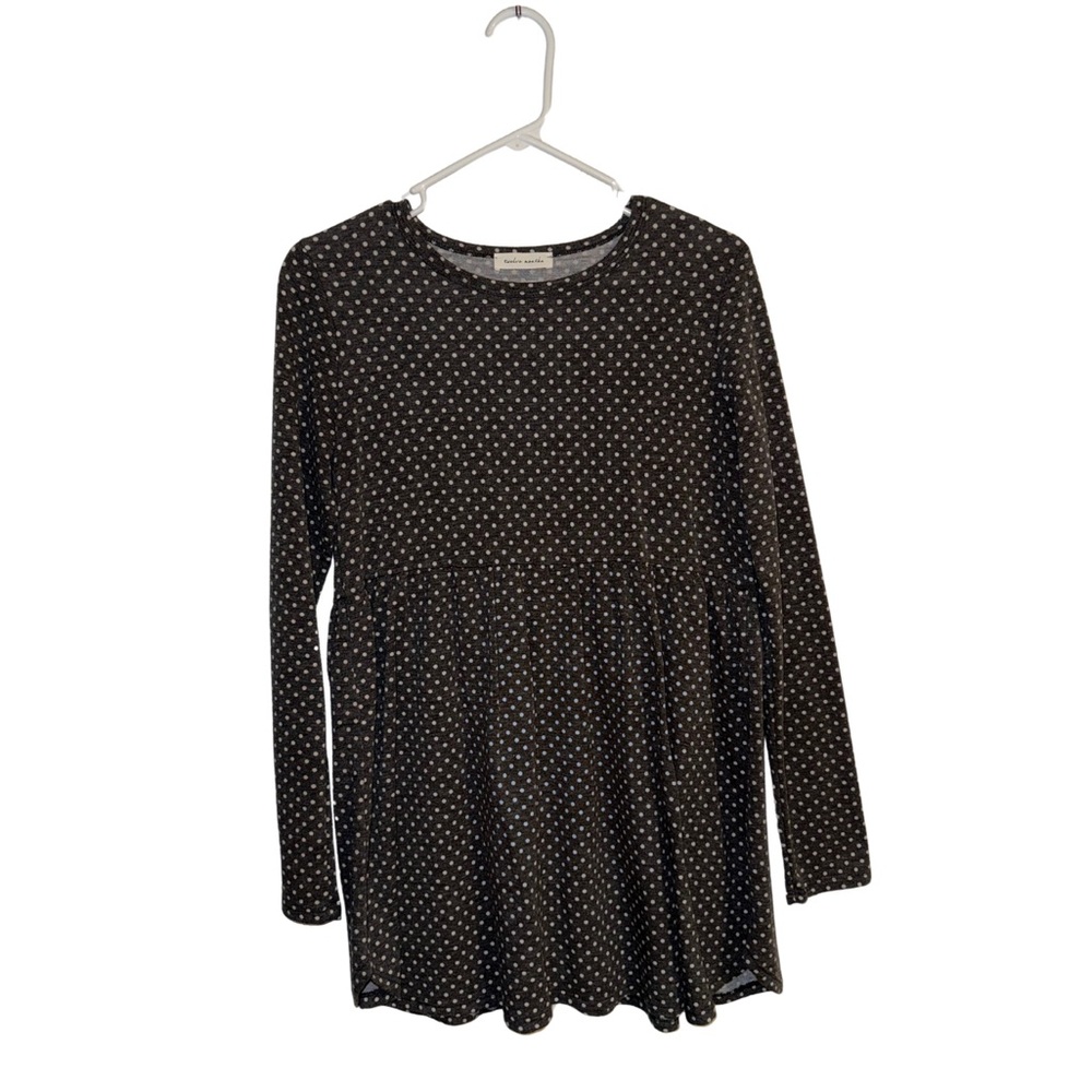 Grey Polka Dot Babydoll Tunic Top- Twelve Months Size Medium